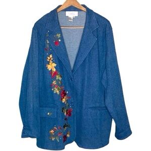 Diane Essentials | Vintage Embroidered Denim Jacket 2X